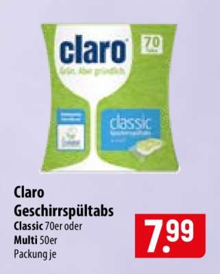 Claro Geschirrspültabs