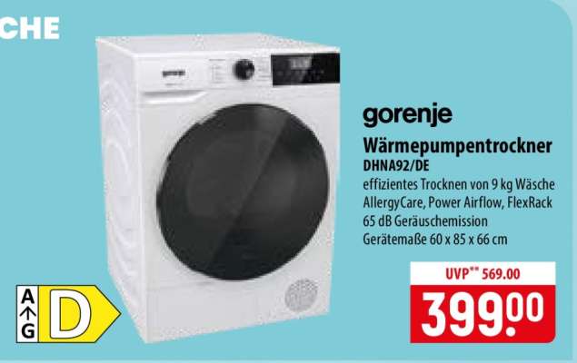 gorenje Wärmepumpentrockner DHNA92/DE