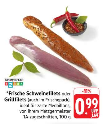 Frische Schweinefilets oder Grillfilets