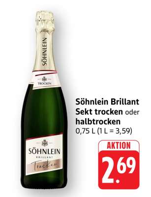 Söhnlein Brillant Sekt trocken oder halbtrocken