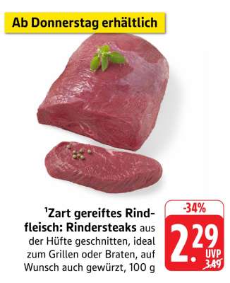 Zart gereiftes Rindfleisch: Rindersteaks