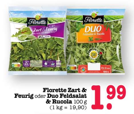 Florette Zart & Feurig oder Duo Feldsalat & Rucola
