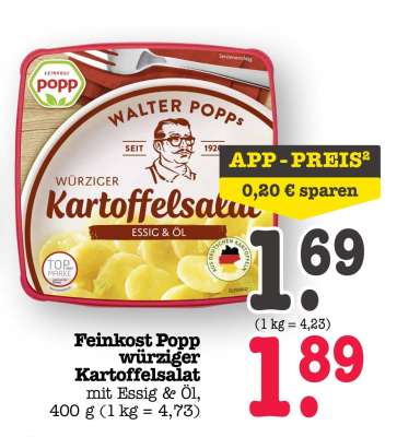 Feinkost Popp würziger Kartoffelsalat