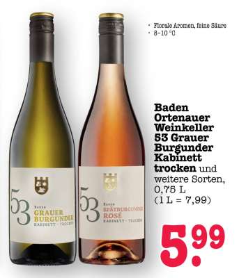 Baden Ortenauer Weinkeller 53 Grauer Burgunder Kabinett trocken