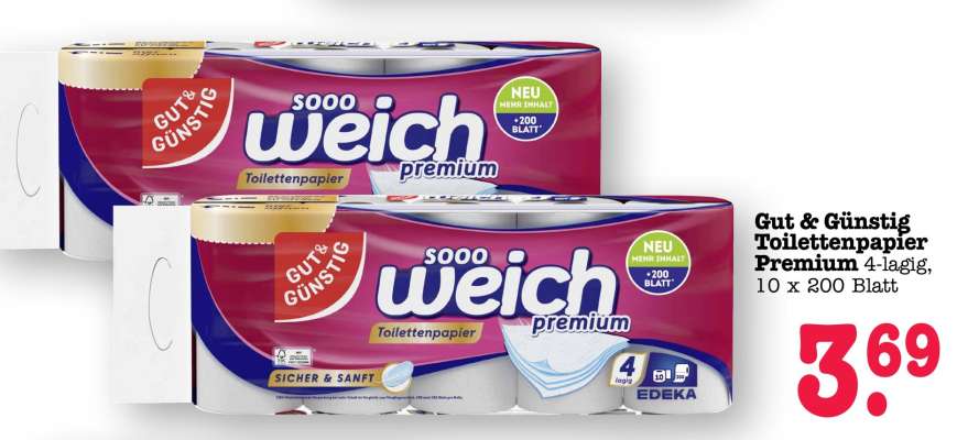 Gut & Günstig Toilettenpapier Premium