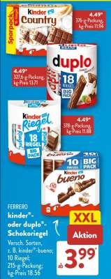 FERRERO kinder® oder duplo® Schokoriegel