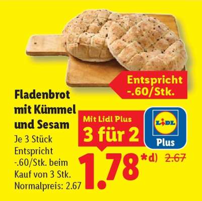 Fladenbrot mit Kümmel und Sesam