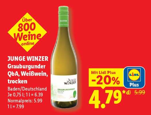 Junge Winzer Grauburgunder QbA, Weißwein, trocken