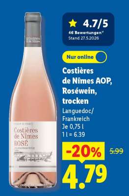 Costières de Nîmes AOP, Roséwein, trocken