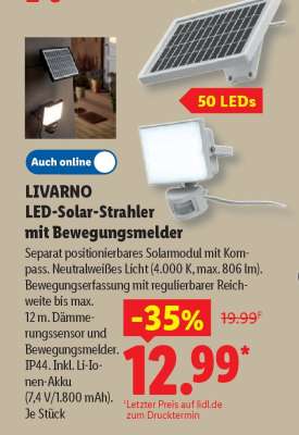 LIVARNO LED-Solar-Strahler mit Bewegungsmelder