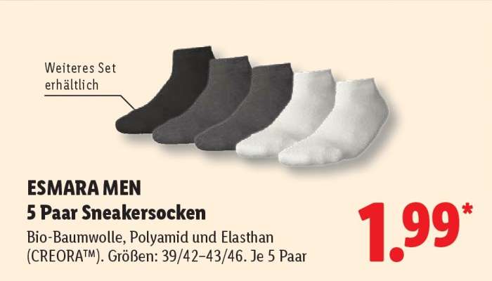 ESMARA MEN 5 Paar Sneakersocken