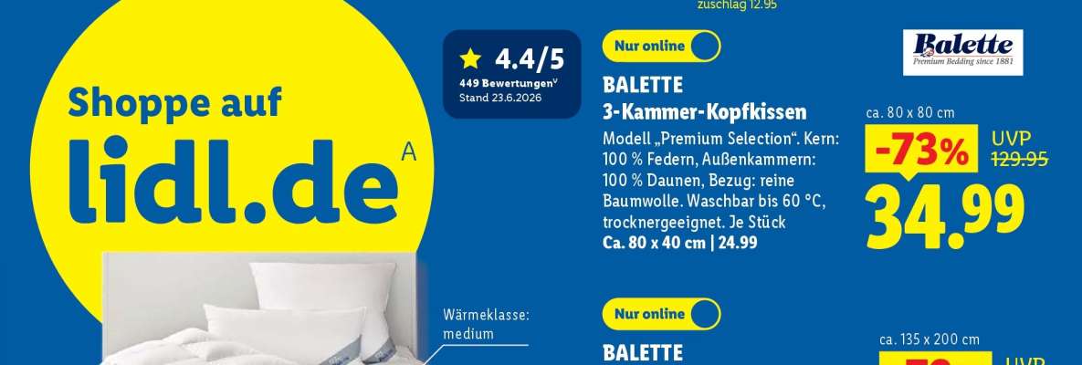 Balette 3-Kammer-Kopfkissen