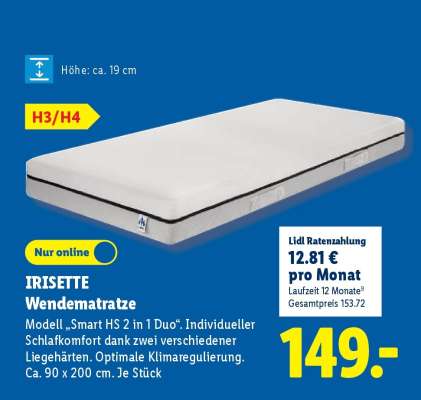 IRISETTE Wendematratze