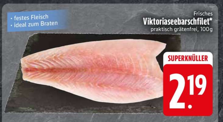 Frisches Viktoriaseebarschfilet