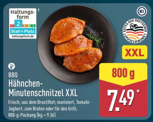 BBQ Hähnchen-Minutenschnitzel XXL