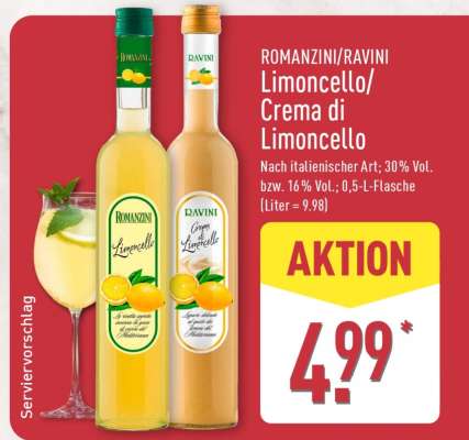 ROMANZINI/RAVINI Limoncello/Crema di Limoncello