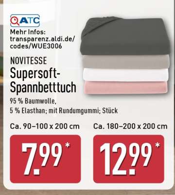 NOVITESSE Supersoft-Spannbetttuch