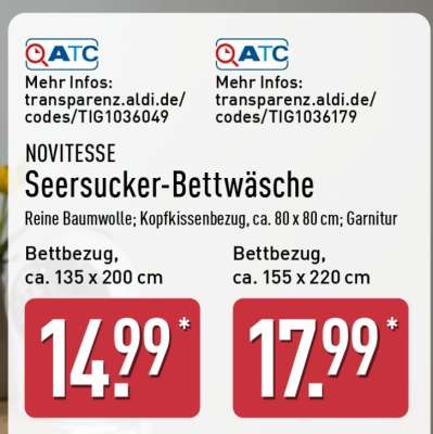 NOVITESSE Seersucker-Bettwäsche