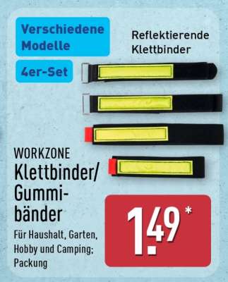 WORKZONE Klettbinder/Gummibänder