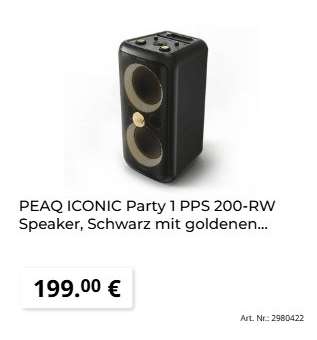 PEAQ ICONIC Party 1 PPS 200-RW Speaker