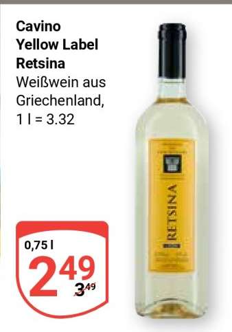 Cavino Yellow Label Retsina