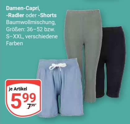 Damen-Capri, -Radler oder -Shorts