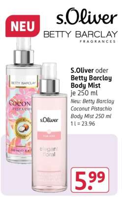 S.Oliver oder Betty Barclay Body Mist