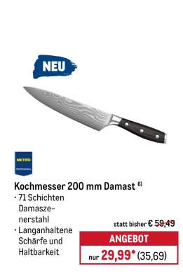 Kochmesser 200 mm Damast