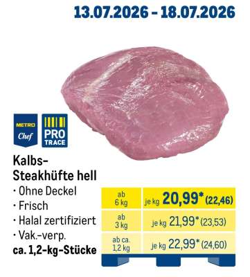 Kalbs-Steakhüfte hell