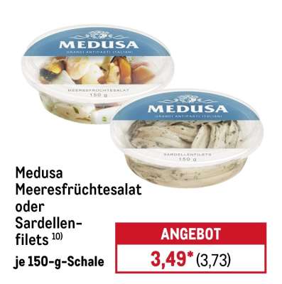 Medusa Meeresfrüchtesalat oder Sardellenfilets