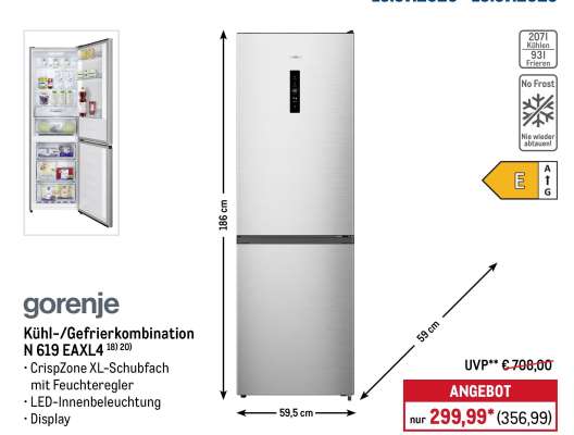 gorenje Kühl-/Gefrierkombination N 619 EAXL4