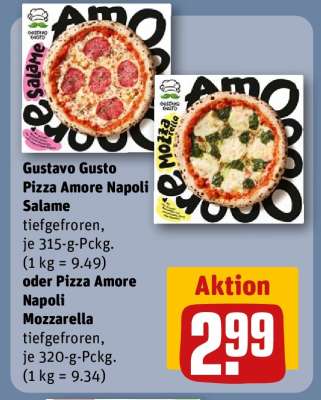 Gustavo Gusto Pizza Amore Napoli Salame oder Pizza Amore Napoli Mozzarella