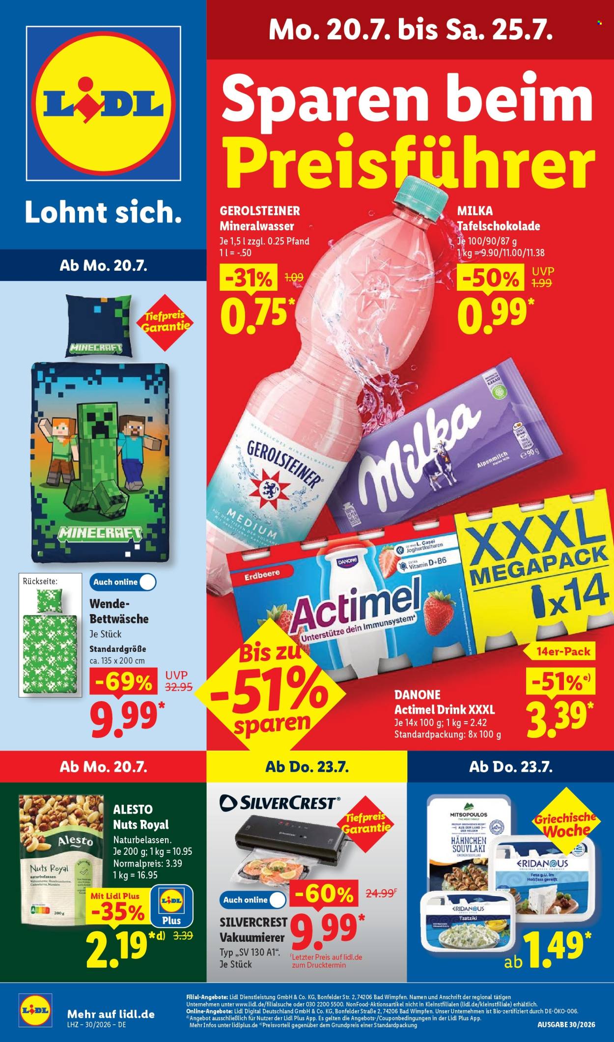 Leták Lidl - 20.7.2026 - 25.7.2026. Strana 1