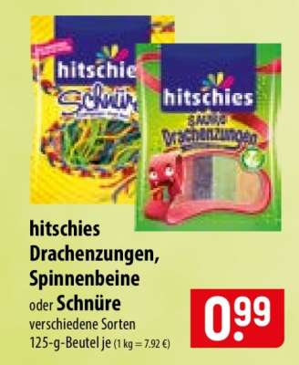 Hitschies Drachenzungen, Spinnenbeine oder Schnüre