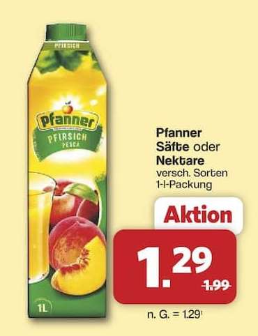 Pfanner Säfte oder Nektare