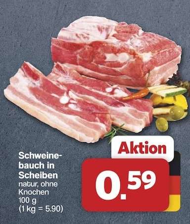 Schweinebauch in Scheiben