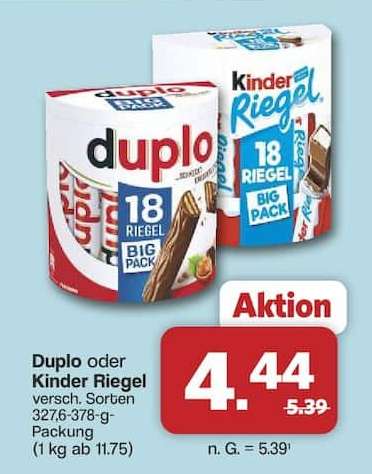Duplo oder Kinder Riegel