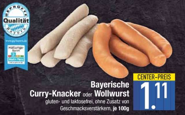 Bayerische Curry-Knacker oder Wollwurst