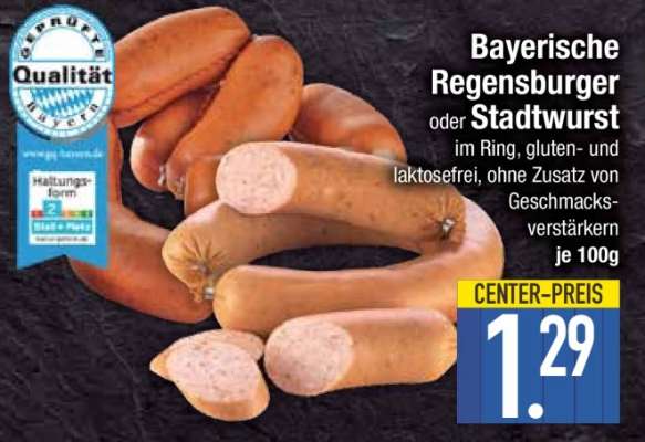 Bayerische Regensburger oder Stadtwurst
