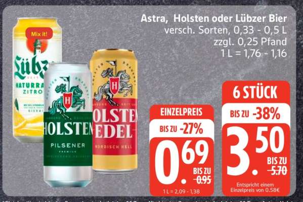 Astra, Holsten oder Lübzer Bier