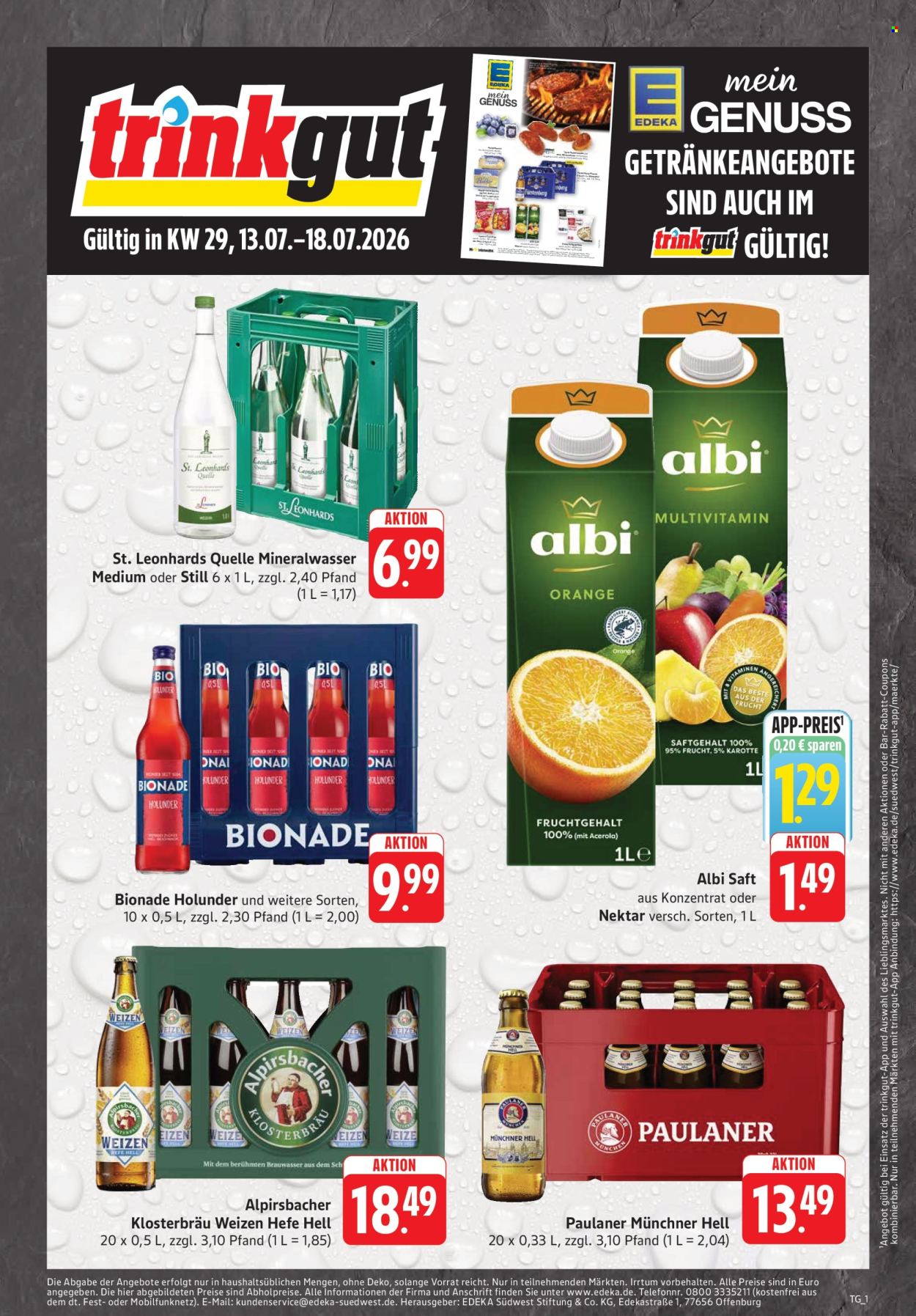 Edeka Prospekte  - 13.07.2026 - 18.07.2026. Seite 1