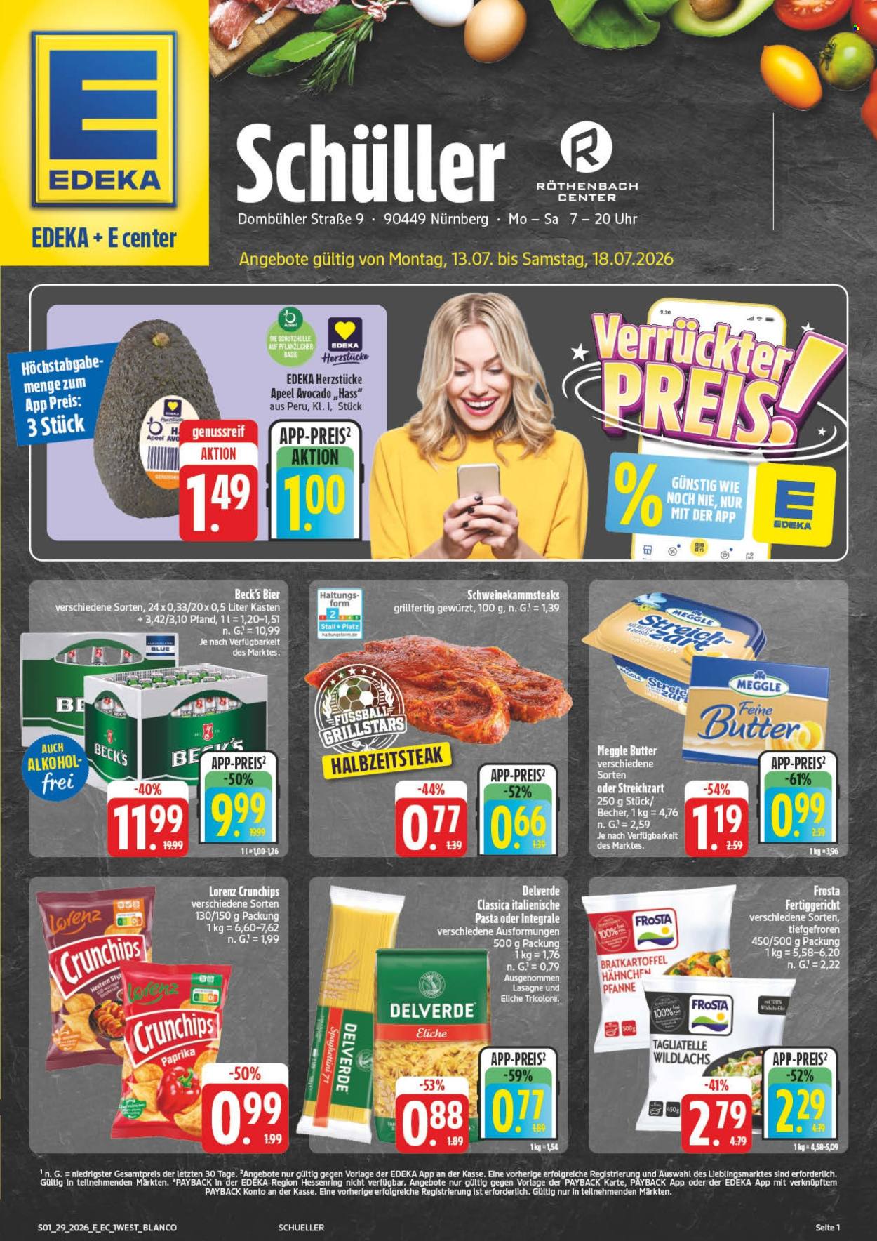 E center Prospekte  - 13.07.2026 - 18.07.2026. Seite 1