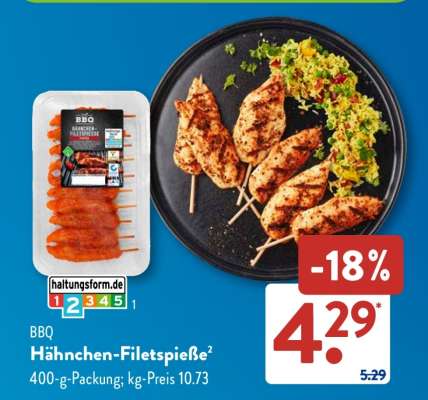 BBQ Hähnchen-Filetspieße