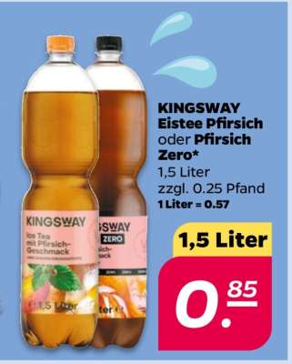 KINGSWAY Eistee Pfirsich oder Pfirsich Zero