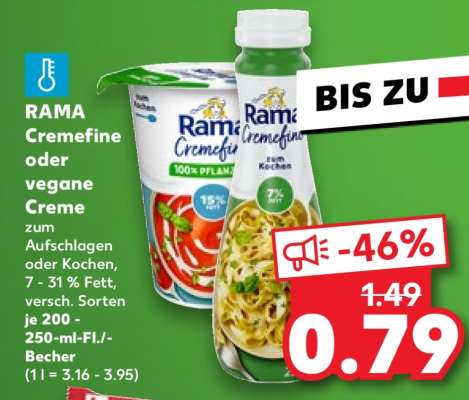 RAMA Cremefine oder vegane Creme