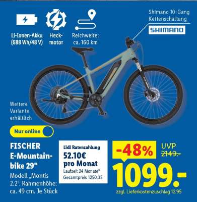 FISCHER E-Mountainbike, 29"