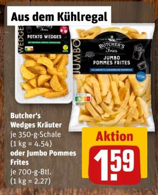 Butcher‘s Wedges Kräuter oder Jumbo Pommes Frites