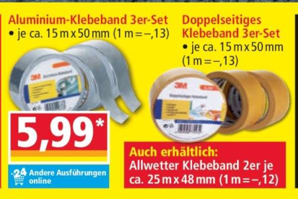 Aluminium-Klebeband 3er-Set