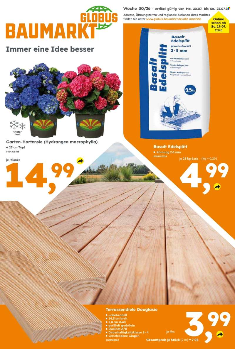 Prospekte Globus Baumarkt - 20.07.2026 - 25.07.2026.
