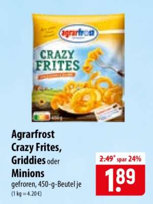 Agrarfrost Crazy Frites, Griddies oder Minions